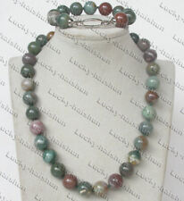 AAA natural 18" 8" 2row round Multi-color jade beads Bracelet necklace set c363