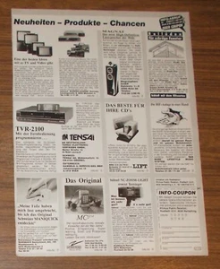 Seltene Werbung vintage TENSAI TVR-2100 VHS Videorecorder | telerent 1990 - Bild 1 von 1