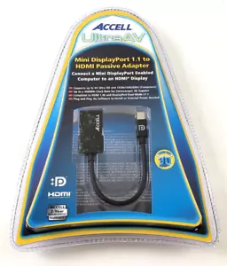 Accell Mini DisplayPort mDP 1.1 to HDMI 1.4 Passive Adapter - Picture 1 of 2