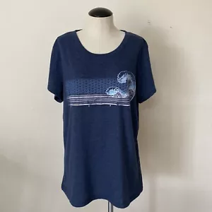 T-Shirt Aeropostale T-Shirt Blue Wave's Heathered Donna Junior Taglia XL - Foto 1 di 10
