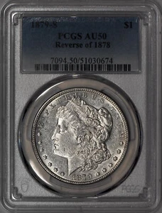1879-S Reverse of 1878 Morgan Silver Dollar $1 PCGS AU50 - Picture 1 of 3
