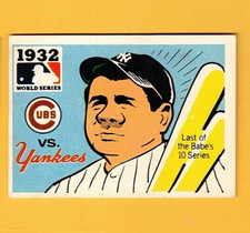 1971 Fleer LAUGHLIN WORLD SERIES 1932 Yanks v. Cubs #30 BLACK BACK RUTH CREASED