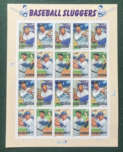 Baseball Sluggers Full Sheet Of Stamps - Picture 1 of 2
