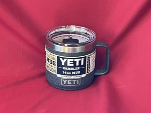 Yeti Rambler 14oz Becher mit Magslider Deckel BLACK STONE (Brandneu) - Bild 1 von 3