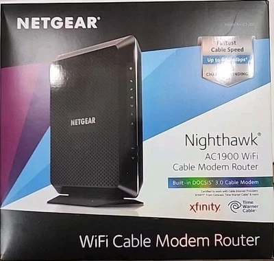 WiFi Cable Modem Router, Nighthawk AC1900 WiFi Cable Modem Router - Image 1 of 4