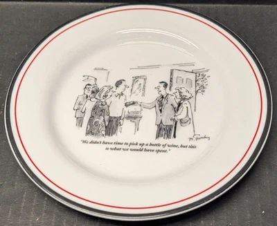Restauración Hardware The New Yorker Botella de Vino Dibujos Animados Plato de Queso 8" Foto 1 de 2