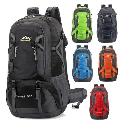 HUNTVP 60L Large Backpack Bag Waterproof Camping Hiking Outdoor Travel Rucksack - Image 1 of 4
