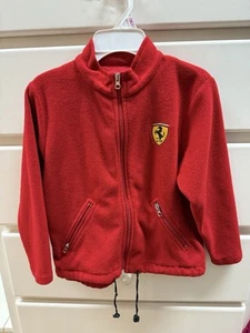 Boys Ferrari red fleece jacket size medium 7/8 - Picture 1 of 4