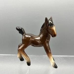 Vintage Cortendorf Pottery Western Germany Standing Foal Horse Brown Bay 1960s - Picture 1 of 9