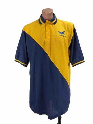Camisa Polo Vintage Blue Angels Para Hombres 2XL Amarillo Azul Tejida Bloque de Color Hecha en EE. UU. Foto 1 de 4