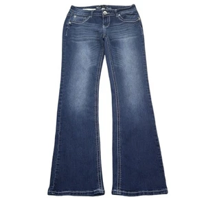 Myth of Jade Pants Womens 6 Blue Denim Flat Front Bootcut Pockets Jeans - Picture 1 of 17