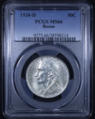 1938-D Boone Commemorative Half Dollar - 50c PCGS MS66 - Tough Coin! - Image 1 of 4