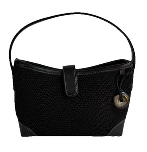 The Sak kleine Handtasche schwarz gewebt Handtasche neu gehäkelt Handtasche Strick - Bild 1 von 12