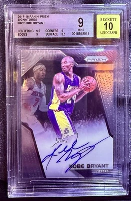 2017-18 Prizm Signatures #32 Kobe Bryant Auto BGS 9/Auto 10 🔥 - Image 1 of 2