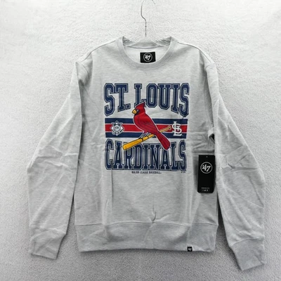 St Louis Cardinals Crewneck Mens Medium '47 Brand Gray Pullover Sweatshirt New - Image 1 of 4