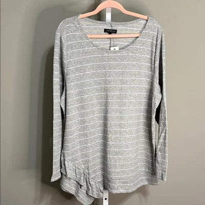 Top tejido manga larga a rayas grises Lane Bryant nuevo con etiquetas 18/20 Foto 1 de 4