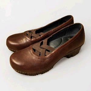 Dansko 'Tilda' braune Leder Slipper Clogs mit Gummibändern EUR 38 | US 7,5 - Bild 1 von 15