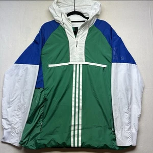 Super Rare Vintage Adidas Originals Jacket Anorak Blue Green White XL - Picture 1 of 7