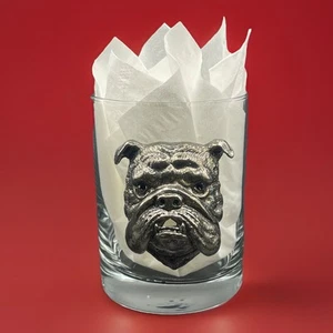 Vintage Arthur Court Designs Pewter Bulldog Tumbler Glass Whiskey Old Fashioned - Picture 1 of 11
