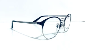 VOGUE VO 4043 352 SHINY BLACK SILVER ROUND AUTHENTIC EYEGLASSES RX 51-18-135 NEW - Picture 1 of 6