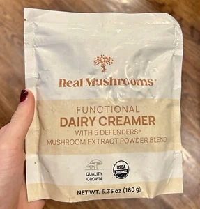 Real Mushrooms Functional Dairy Creamer, 6.35 oz (180 g) Exp 10/25 - Picture 1 of 2