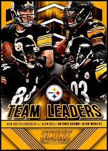 2015 Panini Score Team Leaders Gold #9 Antonio Brown/Jason Worilds/Ben Roethlisb