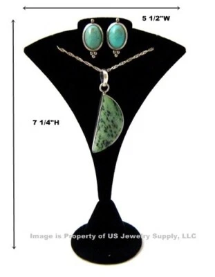 Combo Pendientes Negro Collar Colgante Cadena Expositor 5 1/2"W x 7 1/4"H Foto 1 de 2