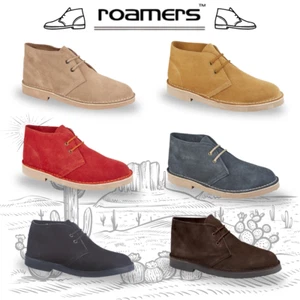 Mens Suede Desert Boots Roamers Casual Ankle 2 Eyelet Chukka Boys Lined M467 - Picture 1 of 36