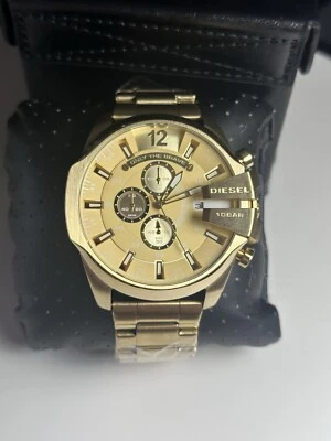 Diesel DZ4360 Mega Chief Gold Tone Dial Stainless Steel Chronograph Men's Watch - Image 1 of 4