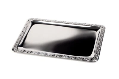 APS Tablett -SCHÖNER ESSEN- Edelstahl, Dekorrand, verschiedene Formen & Größen - Bild 1 von 2