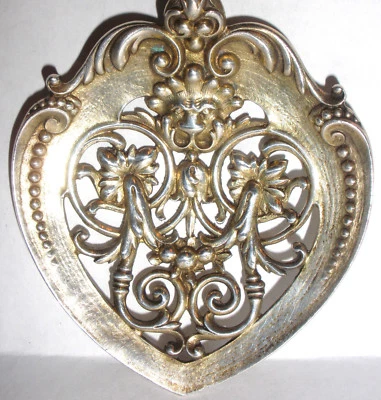 Antigua cuchara de plata esterlina Gorham H46 5" BON BON máscara de león gárgola lavado en oro Foto 1 de 4