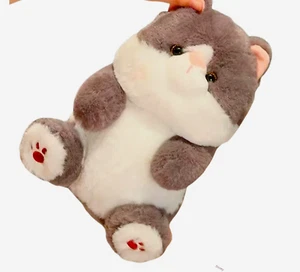 Embracing Cats Stuffed Animal Gray Simulation Cat Soft Toy Kawaii Cat Plush - Picture 1 of 8