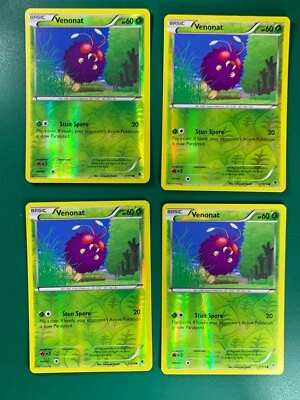 4x Venonat  1/119  Common  Reverse Holo XY Phantom Forces  Pokemon TCG - Image 1 of 4