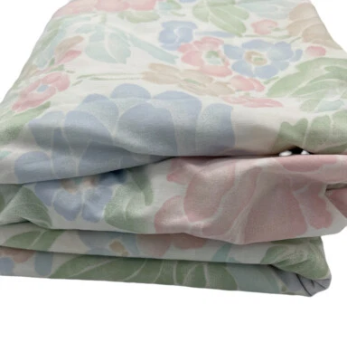 Sábanas Dama Pepperell Pastel Floral Acuarela Casa Percal Doble Planas y Ajustadas Foto 1 de 4