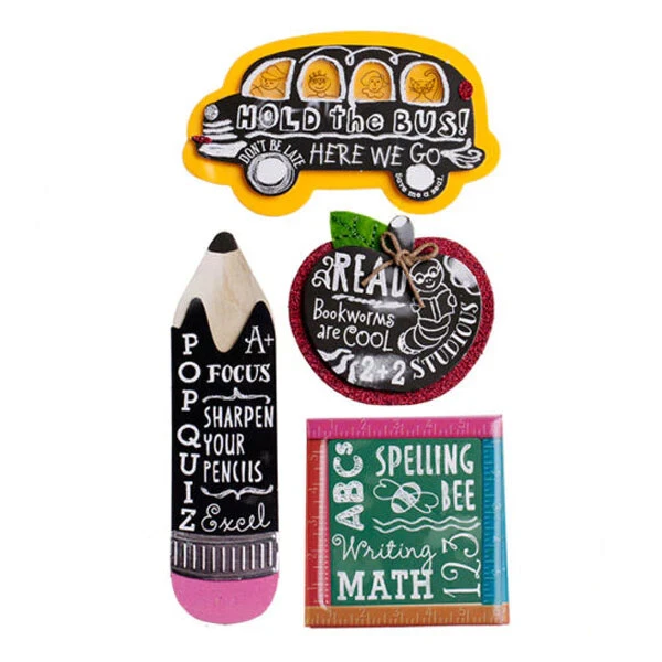 Jolee's Boutique School Stickers - Chalkboard Bus Pencil
