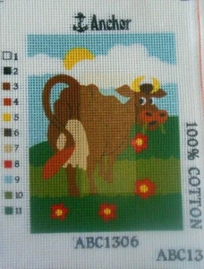 Lona de tapiz impreso para niños Anchor ""Vaca"" solamente - Imagen 1 de 1