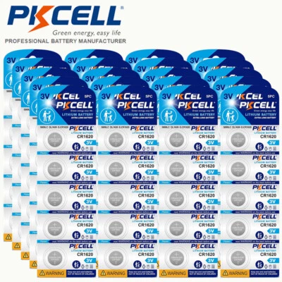 Batería de botón de litio de 3 voltios 100 piezas CR1620 ECR1620 DL1620 BR1620 para reloj Foto 1 de 4