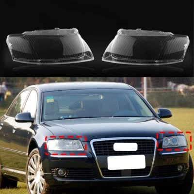 Cubierta de lente de pantalla de faro izquierda y derecha para Audi A8 S8 D3 2004-2010 Foto 1 de 4