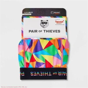 Pair of Thieves Men's Rainbow Abstract Print Super Fit Boxer Briefs - Large - Picture 1 of 4