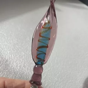 Vintage Hand Blown Art Glass Calligraphy Dip Pen Metal TIp in Original Box - Picture 1 of 13