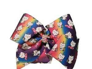 Caticorn Bow Girls Hairbow Cats Kittens Rainbow Little Cat Kitten Bow Unicorns - Picture 1 of 2