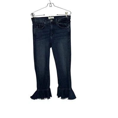 Pantalones de mezclilla McGuire talla 27 azul algodón/poliéster/elastano con volantes acampanados Foto 1 de 4