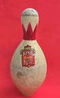  Brunswick King Red Crown 9.5" Vintage Duck Pin Wooden Bowling Pin USA