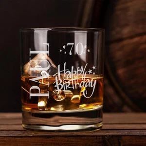 Personalised Engraved Birthday Whiskey Glasses Ages 18-90 - Picture 1 of 10