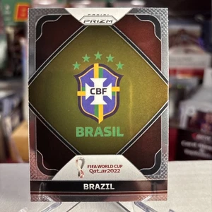 BRAZIL Team Badge 2022 Panini Prizm FIFA World Cup Qatar Base ⭐️ MINT GEM? - Picture 1 of 3