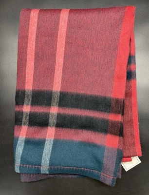 WILLIAMS SONOMA 100% LAMBSWOOL RED PLAID COZY THROW NEW W/ TAG 50x70 - Image 1 of 4
