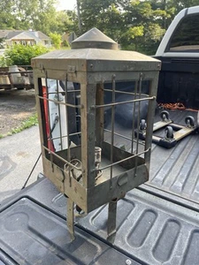 Antique 1930s Heavy Copper Pier Post Light Marine Nautical Awesome Estate Find - Picture 1 of 6