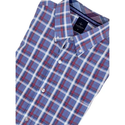 Tailorbyrd Mens Button Down Shirt Blue/Pink/White Plaid Size XL Chest Pocket EUC - Image 1 of 4