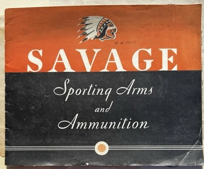 Original 1936 Savage Sporting Arms And Ammunition Catalog With Retail Price List - Image 1 of 4