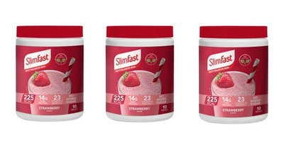 3 x SlimFast Strawberry Meal Replacement Shake for Weight Los Balance Diet 365g - Image 1 of 4